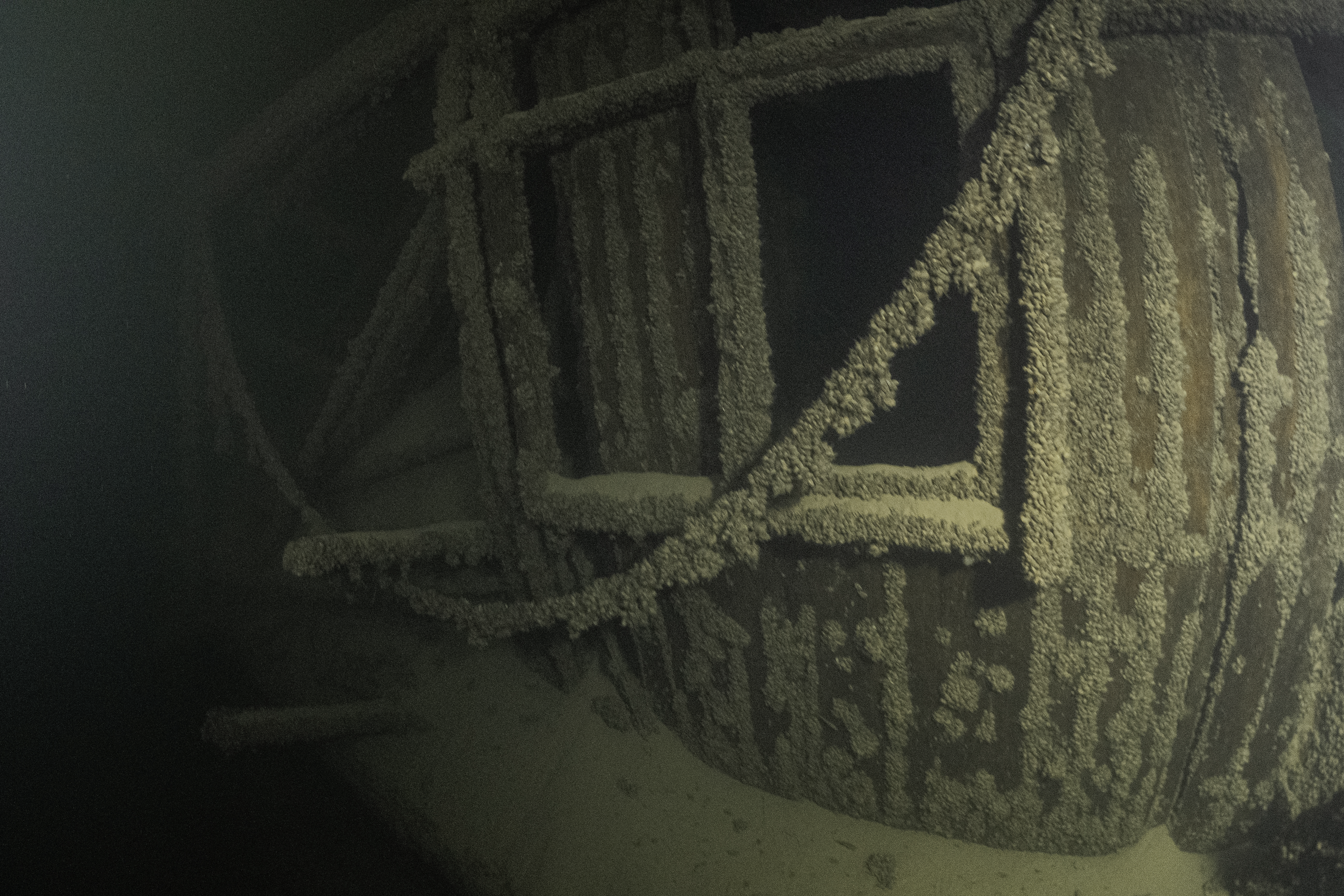 Cabin window on the deck of the Vera Figner